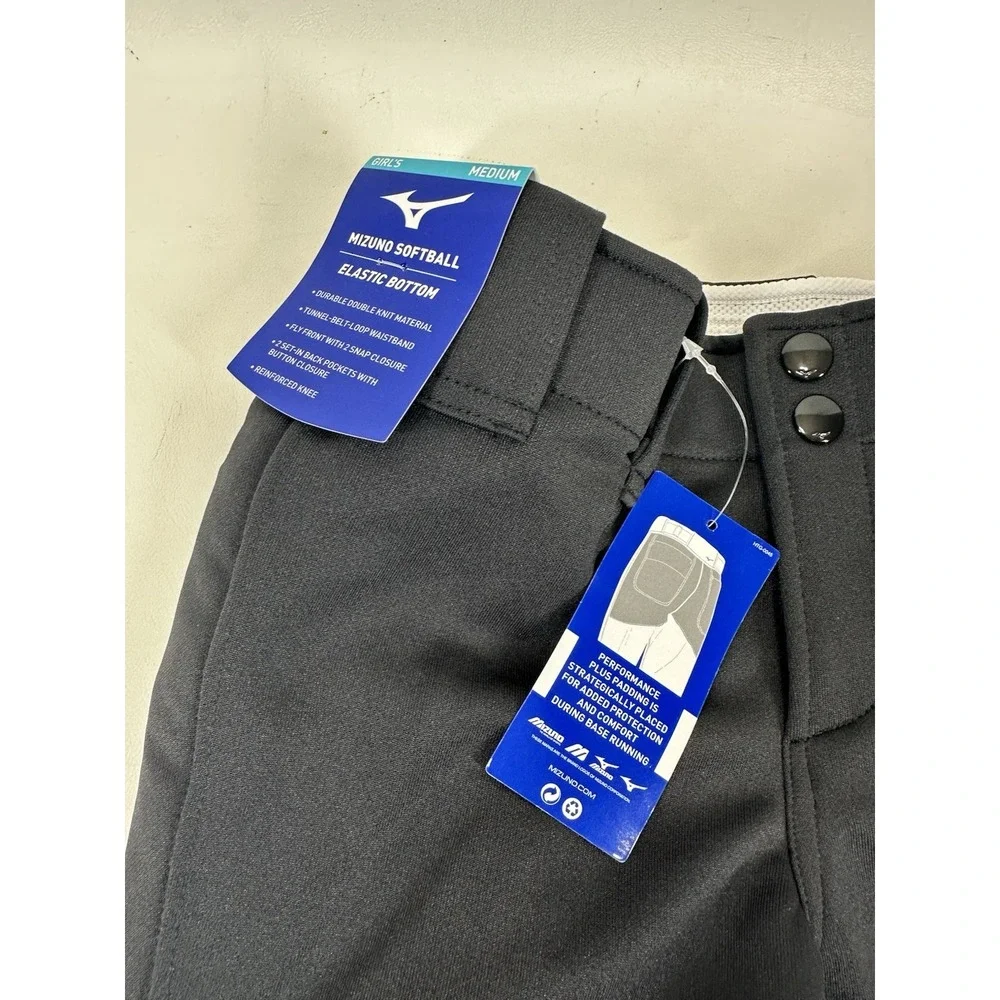 Mizuno Baseball‎ Softball Pants Girls M Medium Performance Plus Padding Black